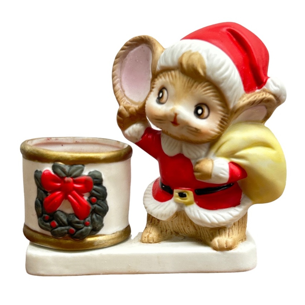 Vintage Beacon Hill Inc. Mouse Ceramic Candle Tea Light Holder Made In Taiwan
